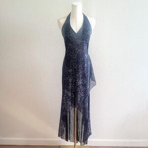 Y2K Black Sparkly Rose Fairygoth Prom Dress